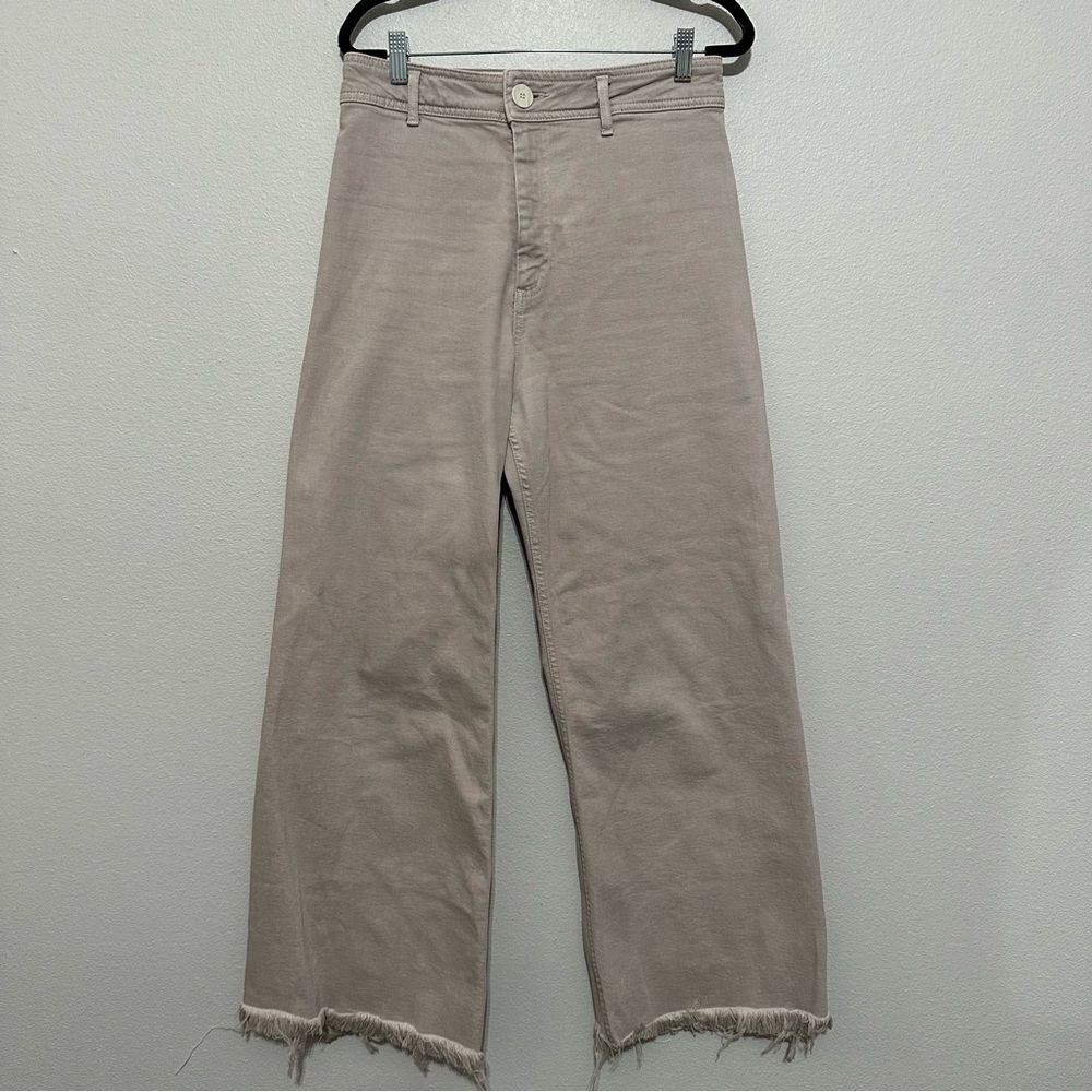 Zara Tan Wide Leg Jeans